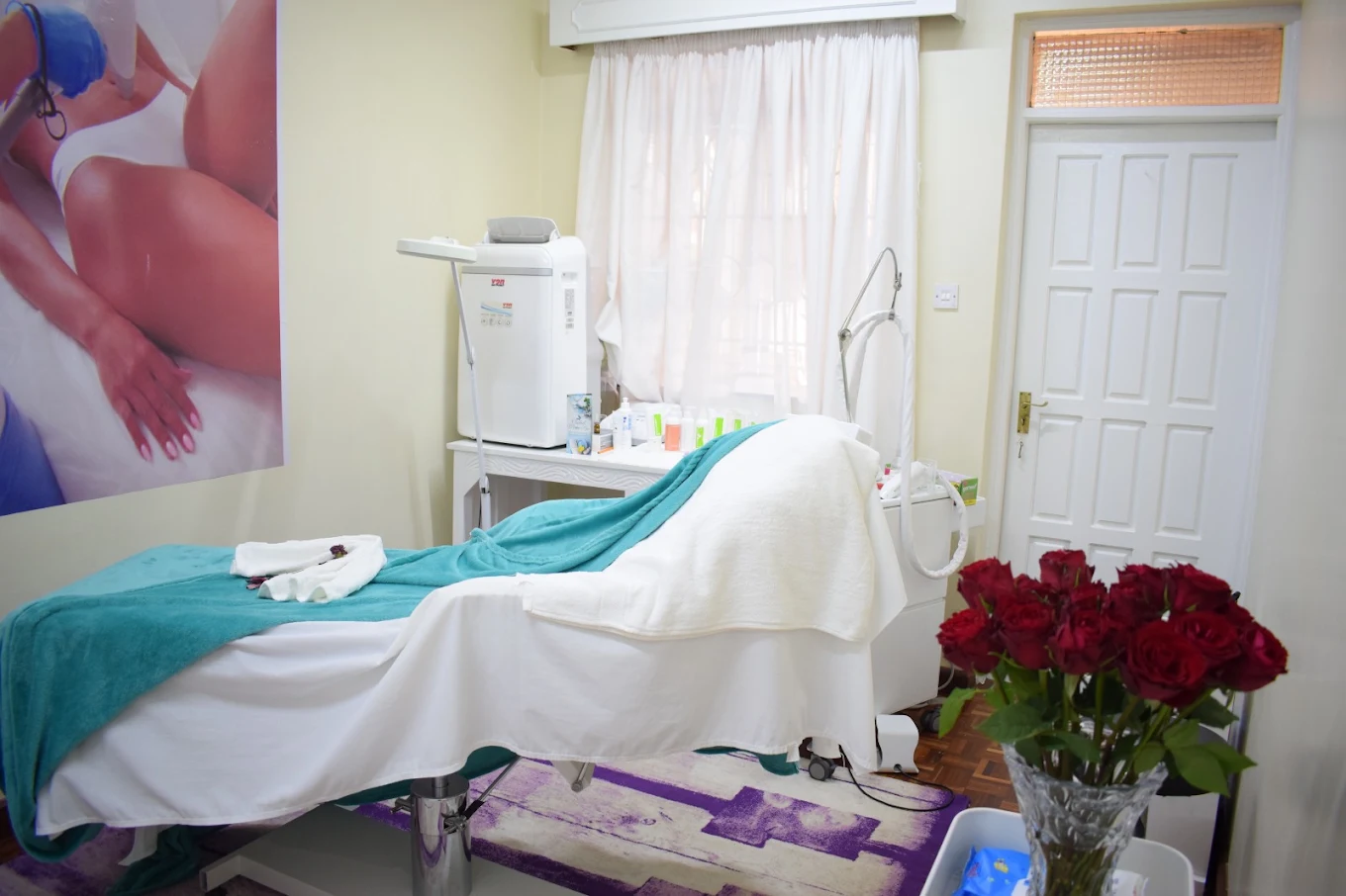 A treatment room at Orchid Moon Esthetics & Spa