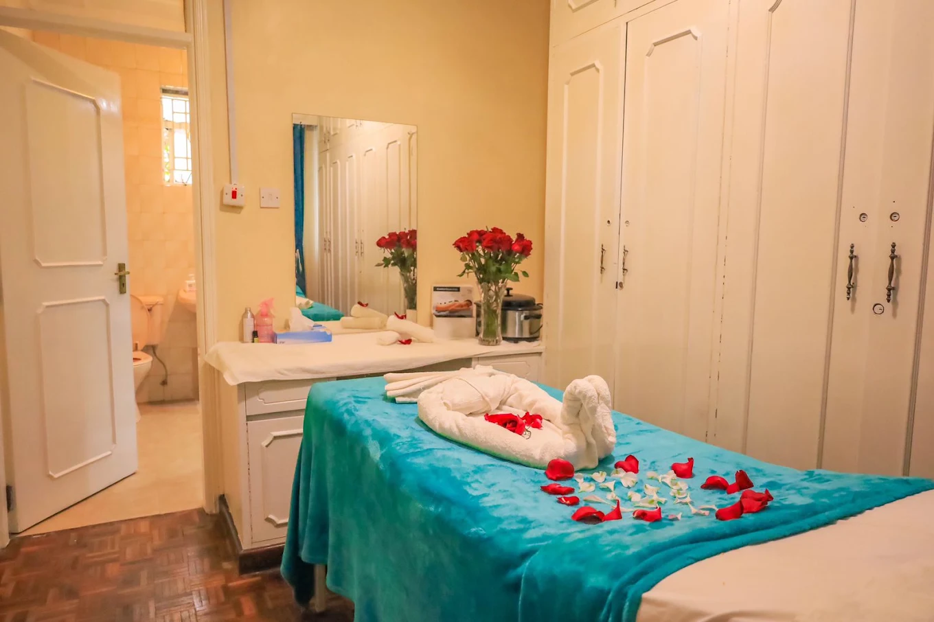 A treatment room at Orchid Moon Esthetics & Spa